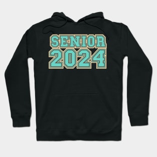 Retro tipography Senior 2024 Sport Old Graduation Hoodie